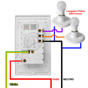 Cj 2 Interruptores Touch Automação + Tomada 10a Branco - Nova Digital 